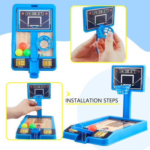 8 Pack Mini Basketball Game - Tabletop Basketball Toys for Kids, Girls Party Favors, Classroom Prizes, 2 Colors