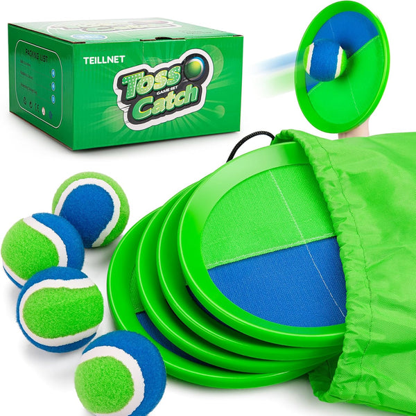 TEILLNET Toss and Catch Ball Set Upgraded - Kids Toys Beach Toys Baseball