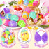 36 3.15" SevenQ Plastic Easter Eggs Empty Fillable Pcs Printed Colorful Egg for Hunt Basket Stuffers for Teens Pinata