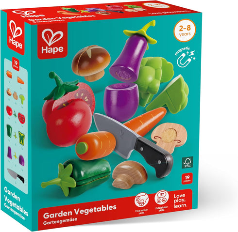 3+ Hape Garden Vegetables | Wooden Cooking Accessories for Kids, Pretend Play Food, Assortment of Ingredients