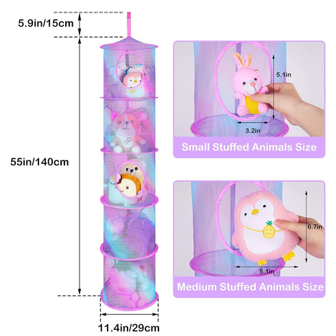 Hammock 2 Hammock 5 Basumee Stuffed Animals Net or Pcs Stuffed Animals Storage Toy Net for Plushies Storage Organizer