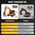 DAOGU Excavator,1:64 Programming 3 4 5 6 7 8-12 Remote Control mini RC Alloy Construction Vehicle Toys, STEM Tools