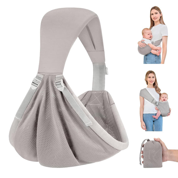 Baby Sling Carrier Newborn to Toddler, Upgraded Adjustable One-Shoulder Lightweight Portable Carrier