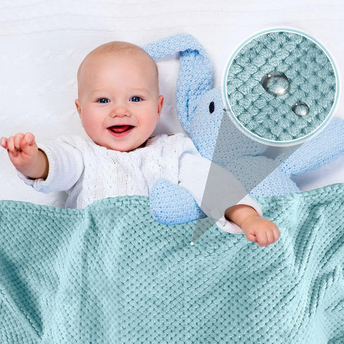 4 Pack 30 40'' Reginary Fuzzy Blanket x Waffle Flannel Baby Throw Blankets Warm Nursery & Crib Blankets for Girl & Boy