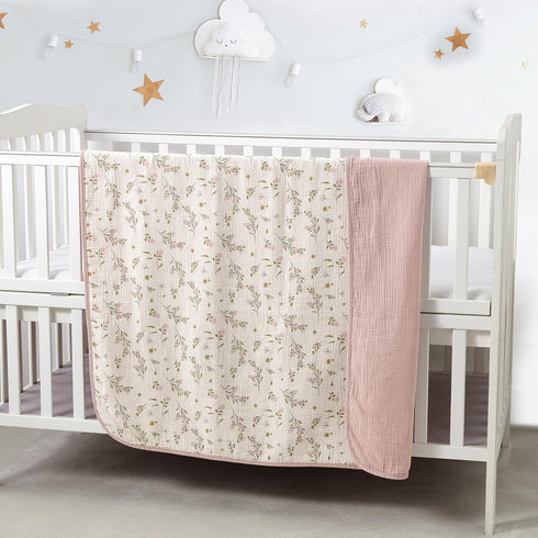 40''X40'' 100% 100X100cm CREVENT Organic Cotton Muslin Baby Blanket for Newborns, Essential for Baby Shower Birthday
