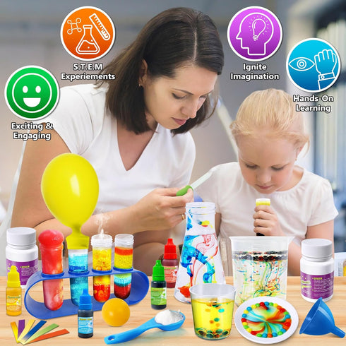 300+ Set UNGLINGA Experiments Science Kit for Kids | S.T.E.M Educational Toys with Lab Manual | Volcano, Crystal