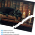 Yuwvewv 1000 Piece Puzzle for Adults Black Cat Sleeping on Bookshelf in Warm Glow Puzzle for Book Lovers