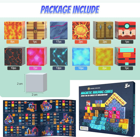 87 3D 3+, Desire Deluxe Magnetic Building Blocks PCS STEM Construction Cubes, Montessori Magnetic Blocks for Kids Ages