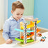 TOP BRIGHT Wooden Car Ramp Race Track Toy - Toddler Car Playset with 12 Pack Replacement Cars