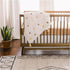 36 36, Crane Baby Blanket, x Soft Cotton Pom Pom Nursery Blanket for Boys and Girls, Cream