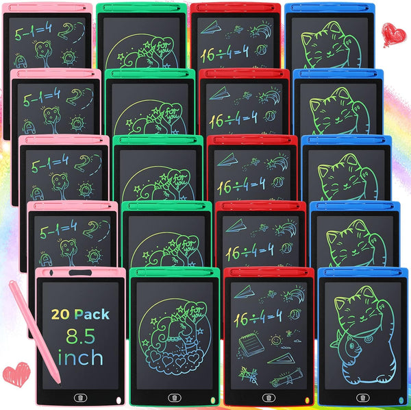 Zhehao 20 Pack LCD Writing Tablet for Kids: 8.5 Inch Colorful Drawing