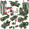WishaLife City War Military Base Building Set with Army Car, Tank, Airplane, Helicopter - 1162 PCS Gift for Kids