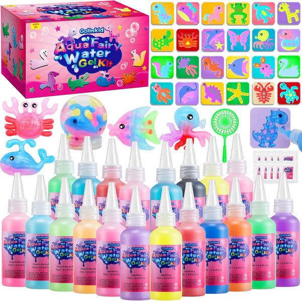 Golinkid Magic Water Elf Toy Kit, 20 Bottles 24 Molds 70ML Aqua