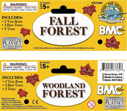 BMC CTS Fall Woodland Forest Trees - 8pc Plastic Diorama Accessories Playset
