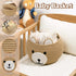 10.5"D 8.5"H CherryNow Cotton Rope Baby Basket for Nursery, Bear Gift Baskets for Kids, Empty Baby Shower Basket