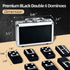 Set Set 28 (2-4 Dominos for Adults, Jumbo Size Black Dominoes for Classic Board Games, Double Six Jumbo Size Dominos