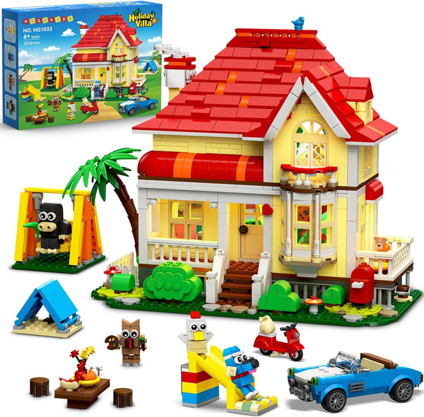 HOGOKIDS Girls House Building Set with LED Lights Girl Friends Family House