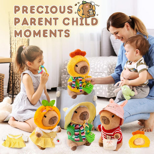 WAKSUN Plushies,10 Set,9 10.2 Capybara Plush for Boys Girls Birthday Dress Up Cute Pcs Clothes and Accessories Kawaii