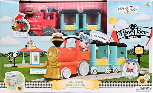 Set 19 Honey Bee Acres Thistlestop Train Station, Complete with Miniature Doll Figure, Pieces