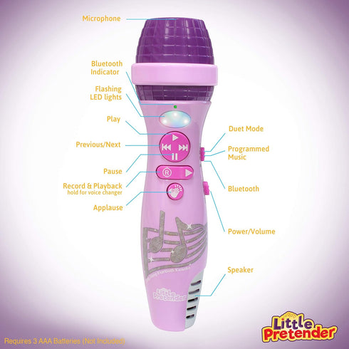 Voice Changer Microphone for Kids, Karaoke Toys with 15 Nursery Rhymes for Ages 3-9, Bluetooth Microphones for Singing
