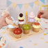 Set, 21 Set 3+ Pillowhale Wooden Cupcake Play Food Pcs Pretend Baking Toys with Interchangeable Toppings & Piping Bag