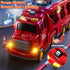 1-3 3-5, 7-in-1 Set 1 2 3 4 5 6 3-9 Fire Truck Toys for Toddler Fire Car Carrier Vehicle for Girls Years Old, Transport