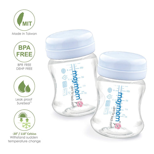 Maymom Wide-Mouth Milk Storage Collection Bottle, Travel Cap and Sealing Ring, Replaces Spectra S1 S2 Avent Bottles