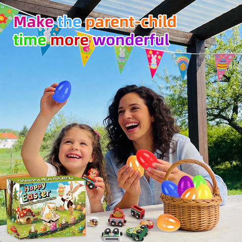 Yxwomenxy Countdown Easter Eggs Magnetic Wooden Animal Train for Kids,Easter Basket Stuffers,Easter Eggs Surprise