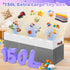 Closet, 40"X14"X16", Extra Large Toy Storage Box with Lid, Collapsible Sturdy Toys Chest Storage Organizer Bin Basket