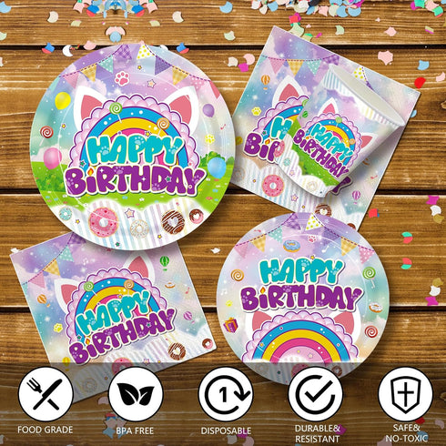 192pcs Set 24 Dollhouse Birthday Party Decorations Plates Napkins Dollhouse Party Supplies Disposable Paper Cups Straws