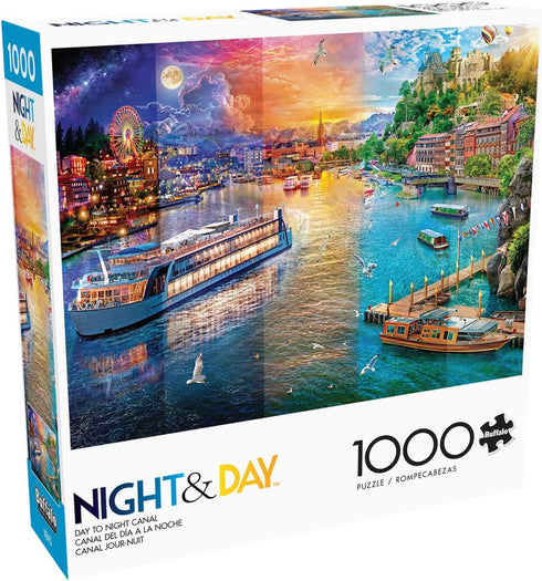 Buffalo Games Angelo Bonito Day to Night Canal 1000 Piece Jigsaw Puzzle for Adults - Finished Size 26.75 x 19.75