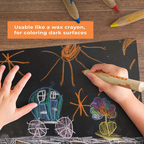 3 1 24 Set 3 In Colouring Pencils - Colours inc. Brush and Sharpener - Non-Toxic and Vegan for Ages And Up