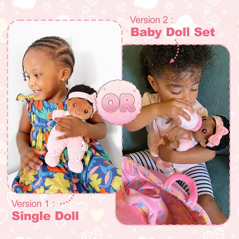 OUOZZZ 10" 1 Black Baby Doll - Year Old Girl Birthday Gifts First African American Baby Dolls for Toddler Girl Toys