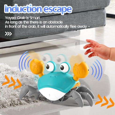 Hirger Crawling Crab Baby Toy: Tummy Time Toys for Infant 3 6 9 12 18 Months - Walking Dancing Crab for Toddler 1 2 3 4 Year Old - Music Birthday Gifts for Girls Boys 3-36 Months