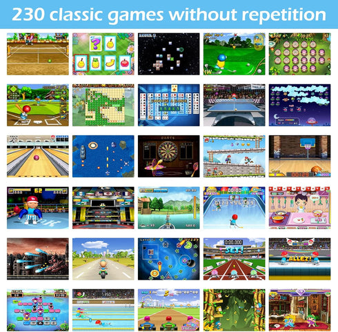 16 Bit Handheld Game Console for Kids and Adults, 3.0'' Screen with 230 HD Classic Retro Video Games, USB Rechargeable
