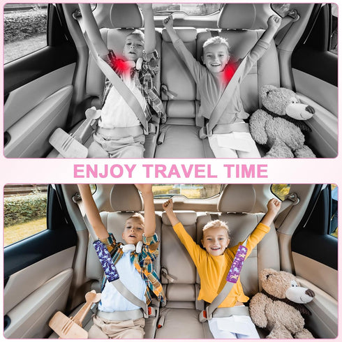 Amintiri Seat Strap Shoulder Pads for Kids, Seat Belt Cover for Children, Soft Furry Seat Belt Cushion for Travel