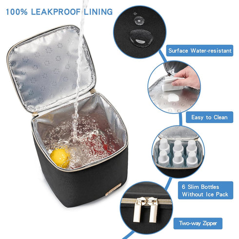 Insulated Breastmilk Cooler Bag for Pump Parts - Waterproof Design