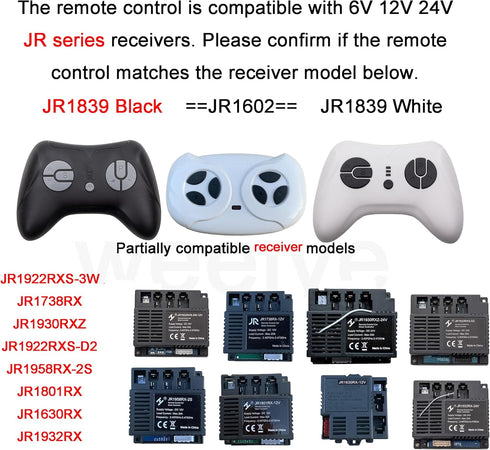 JR1839 2.4G Black Parental Remote Control Car, Bluetooth Remote Control Accessories,Matching JR Receiver Electric Ride