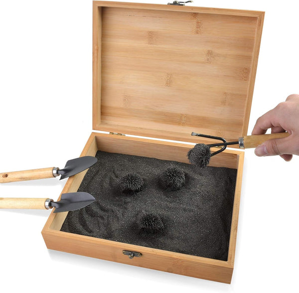 SPACECARE Magnetic Zen Sand Garden with 1.5 Lbs Iron Fillings, 4 Magnets