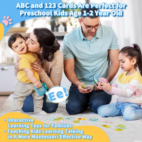 Toddler Toys Talking Flash Cards for 1-6 Year Old Boys and Girls, Autism Sensory Toys for Educational Learning