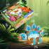 HUZU 3-5, 5-8, Dinosaur Building Blocks, Wooden Dino Snap Blocks, Snap Dinosaur Toys for Kids Fine Motor Skills STEM
