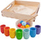 Ulanik Rainbow Balls in Cups, Toddler Montessori Toys for 1+ Year Old Kids, Wooden Matching Game for Learning