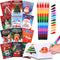 Riccioney 48Pcs Christmas Coloring Book for Kids with Crayons, Christmas Activity Books Mini