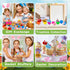 FLYSNK 24 Pack Easter Eggs Fillers with Mini Bunny Plush, Easter Basket Stuffers Easter Egg with Toys Inside for Kids