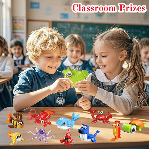 VEMBAP 24 Pack Set, Party Favor for Kids Building Mini Ocean Animals Building Blocks Toy for Goodie Bag Stuffers