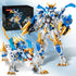 Mecha Building Blocks 2in1 Animal Transforming Robot Set with White Tiger Collectible Toys for Ages 8+