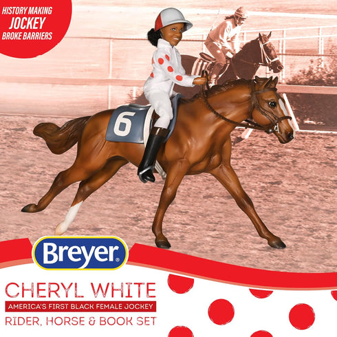 Breyer Horses Freedom Series Cheryl White Horse and Book Set, 1:12 Scale Horse Toy Model, Model #6236