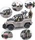 US Army Men Action Figures with Military Vehicles Playset, Toy Soldiers with Trucks, Helicopter for Kids