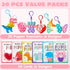 30 Packs JOYIN Valentine's Day Gift Cards with Pop Fidget Keychain Toys, Stress Anxiety Relief Fidget Toys with Cards