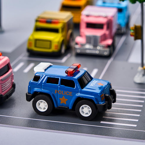 12 JOYIN Pcs Easter Eggs Filled with Toy Cars, Colorful Stuffed Eggs with Pull Back Die-Cast Cars for Easter Hunt Game